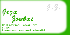 geza zombai business card